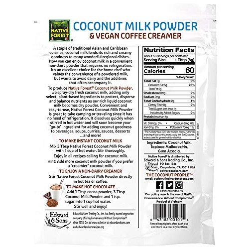 Native Forest Coconut Milk Powder, 5.25 Ounce Bags Pack Of 6