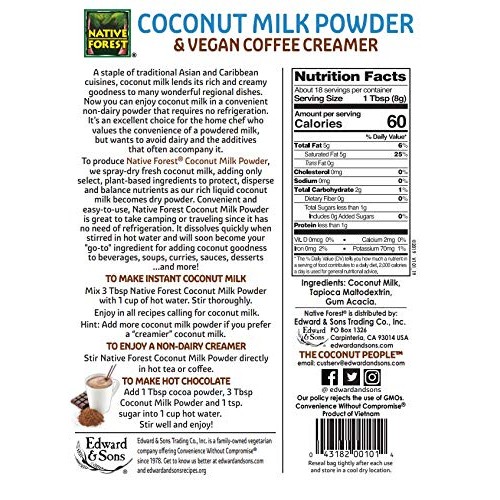 Native Forest Coconut Milk Powder, Bulk Bag, 33 Lb, 528 Oz