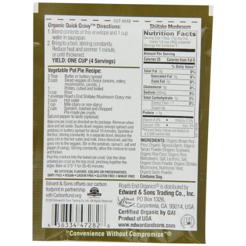 Roads End Organics Gluten Free Shiitake Mushroom Gravy Mix, 1 O