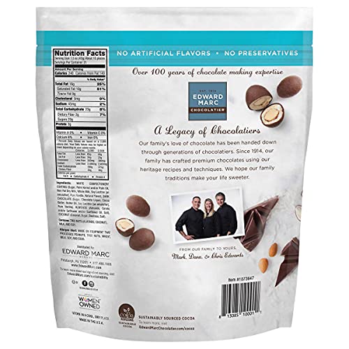 Edward Marc Chocolatier Coconut Almonds Dark Chocolate 32 Oz. 1