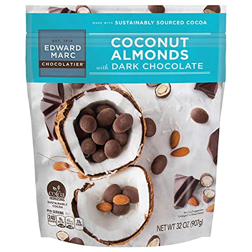 Edward Marc Chocolatier Coconut Almonds Dark Chocolate 32 Oz. 1