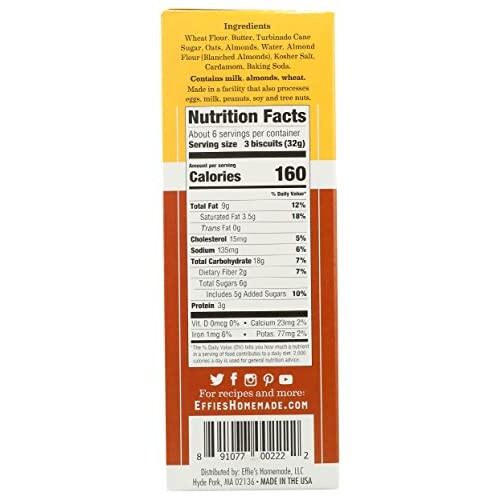 EFFIES HOMEMADE Lightly Sweet Almond Biscuits, 7.2 OZ