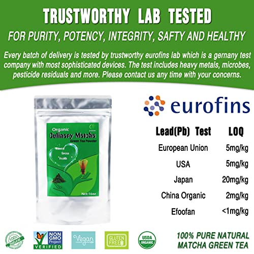 EFOOFAN Organic Matcha Green Tea Powder - Culinary Grade - 1 LB...