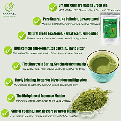 EFOOFAN Organic Matcha Green Tea Powder - Culinary Grade - 1 LB...