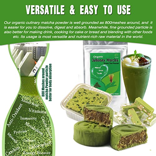 EFOOFAN Organic Matcha Green Tea Powder - Culinary Grade - 1 LB...