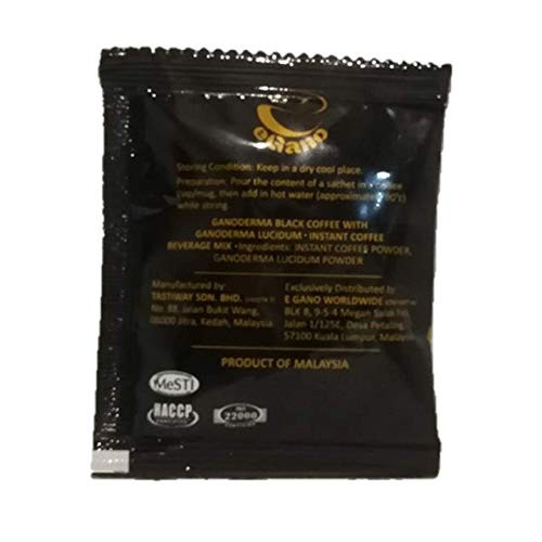 1 Box eGano Ganoderma Black Coffee 3.5g x 30 Sachets - Premium...