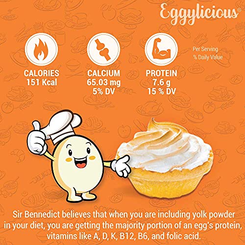 Eggylicious Egg Yolk Powder, Dried Natural Protein Powder, Made