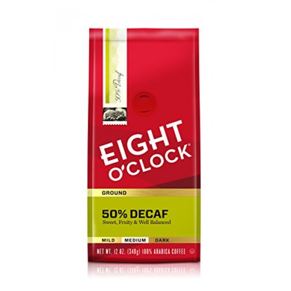Eight OClock Ground Coffee, 50% Decaf, 12 Ounce Pack of 6