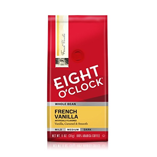 Eight Oclock Whole Bean Coffee, French Vanilla, 11 Ounce Pack