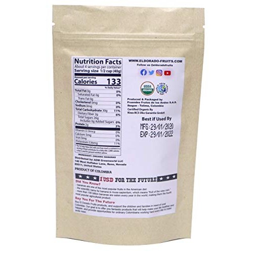 El Dorado Fruitsl Organic Dried Banana | No Sugar Added Natural