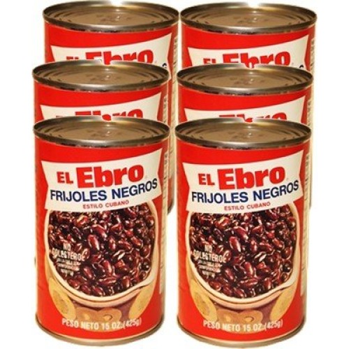 El Ebro Cuban Style Black Beans. 6 Cans, 15 Oz Each