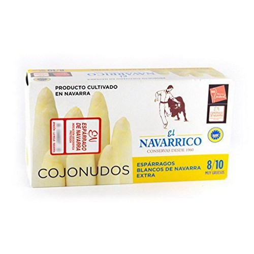 El Navarrico. Thick White Asparagus Spears. 8-10 Units Per Tin.