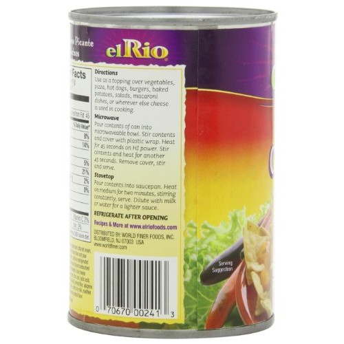 El Rio Hot Nacho Cheese Sauce, 15-Ounce Can Pack Of 12