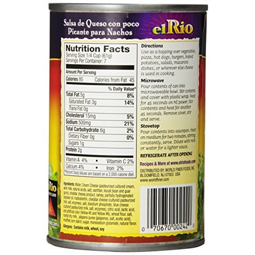 El Rio Mild Nacho Cheese Sauce, 15-Ounce Can Pack Of 12