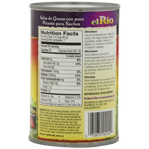 El Rio Mild Nacho Cheese Sauce, 15-Ounce Can Pack Of 12