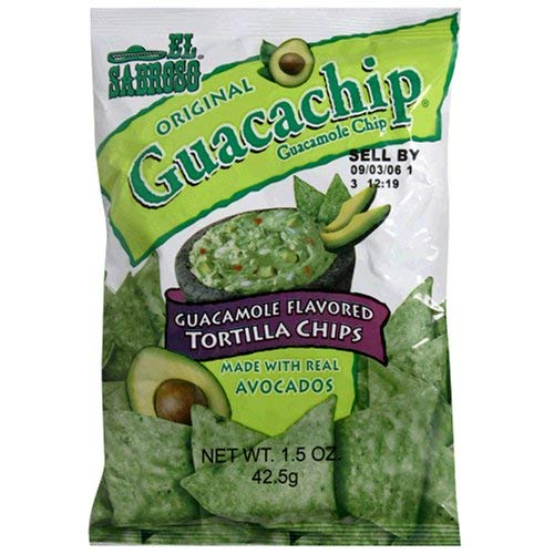 El Sabroso Guacachip, Guacamole Flavored Tortilla Chips, 1.5Oz B El Sabroso Guacachip, Guacamole Flavored Tortilla Chips, 1.5Oz B