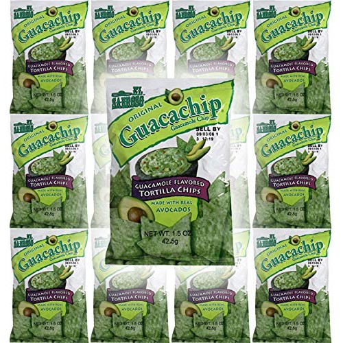 El Sabroso Guacachip, Guacamole Flavored Tortilla Chips, 1.5Oz B El Sabroso Guacachip, Guacamole Flavored Tortilla Chips, 1.5Oz B