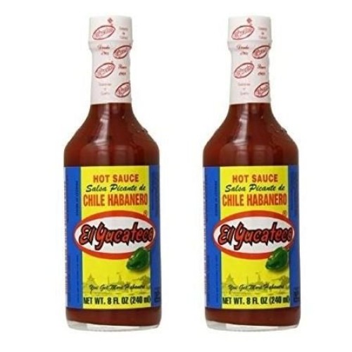 El Yucateco Chile Habanero Hot Sauce Bottle Red, 8 Ounce Pack O