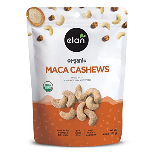 Elan Maca Cashews Organic Snack, 5.6 oz, Cashew Nuts Caramelized...