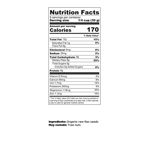 Elan Organic Flax Seeds 8 Pack, 77.6 Ounce