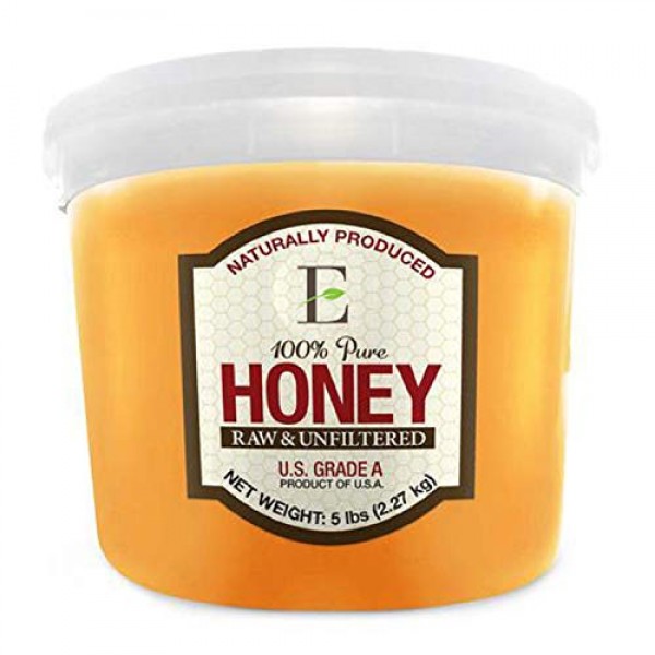 Elden Foods Raw Honey - Unfiltered 100% Pure Honey, Large 80 oz ...