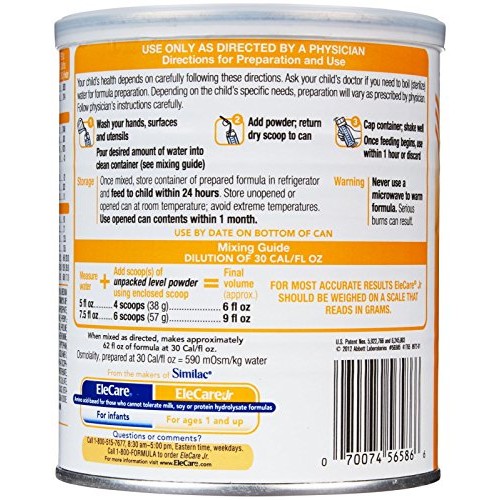 Elecare Jr Toddler Formula-Unflavored-Powder-14.1 Ounces-6 Pack