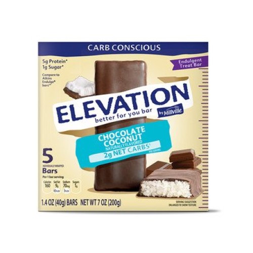 Elevation By Millville Chocolate Coconut Endulgent Bars 7Oz1.4O