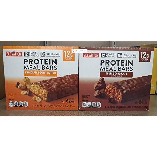 Elevation Protein Meal Bars Chocolate Peanut Butter and Double C... Elevation Protein Meal Bars Chocolate Peanut Butter and Double C...