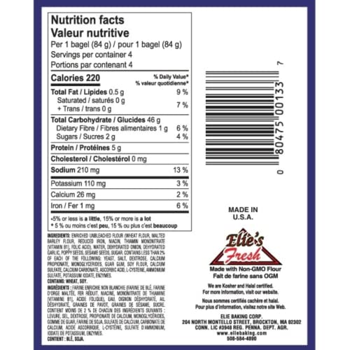 Elies Everything Bagels - 6 packs of 4 bagels per pack - 24 tot...