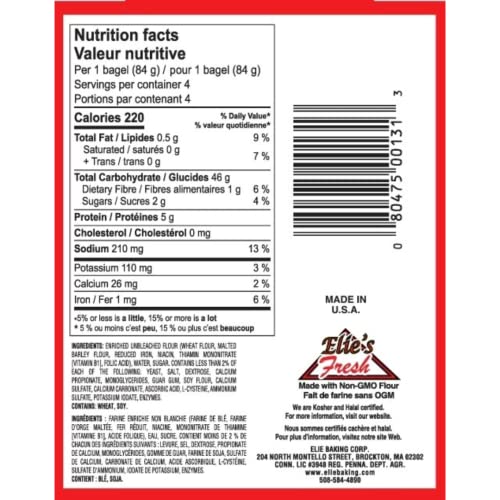 Elies Plain Bagels - 6 packs of 4 bagels per pack - 24 total ba...
