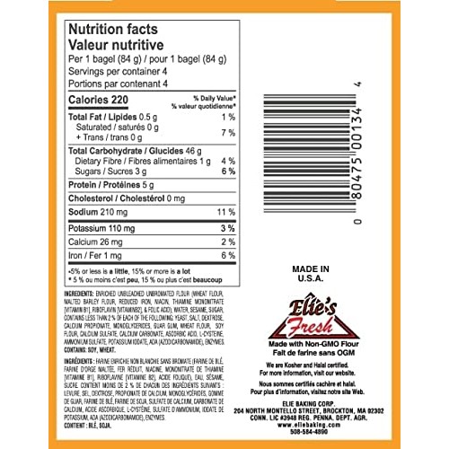 Mixed Case of Elies Bagels 6 packs per case 4 bagels per pack- ...