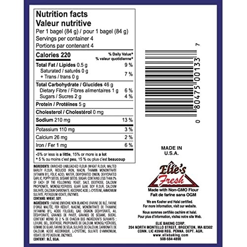 Mixed Case of Elies Bagels 6 packs per case 4 bagels per pack- ...