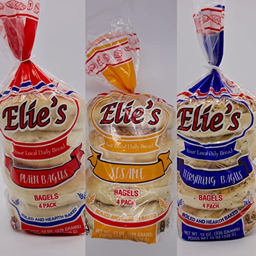 Mixed Case of Elies Bagels 6 packs per case 4 bagels per pack- ...