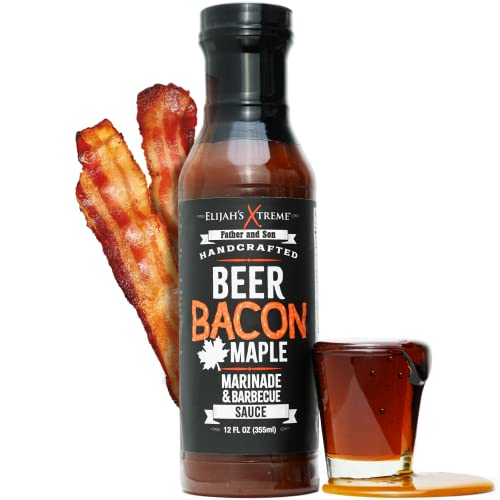 Elijahs Xtreme Beer Bacon Maple Marinade & BBQ Sauce - Flavorfu...
