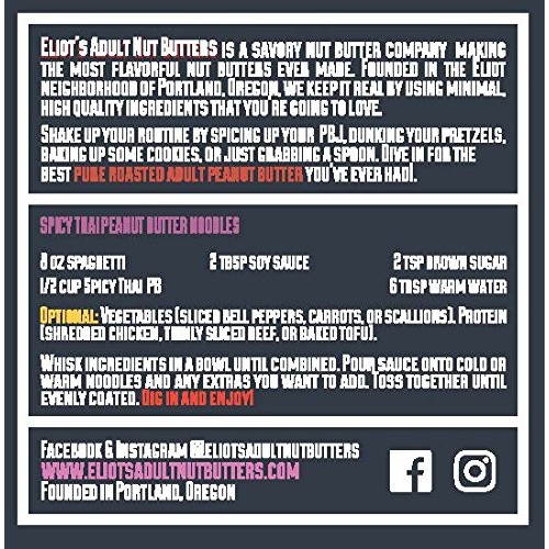 Eliots Adult Nut Butters Spicy Thai Peanut Butter, Non-Gmo, Glu