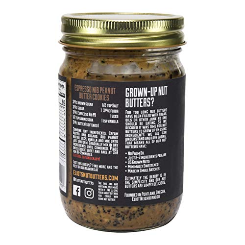 Eliots Nut Butters Espresso Nib Peanut Butter, Non-Gmo, Gluten