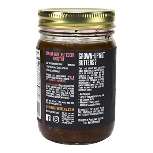 Eliots Nut Butters Spread, Oregon Hazelnut Chocolate, Non-Gmo,