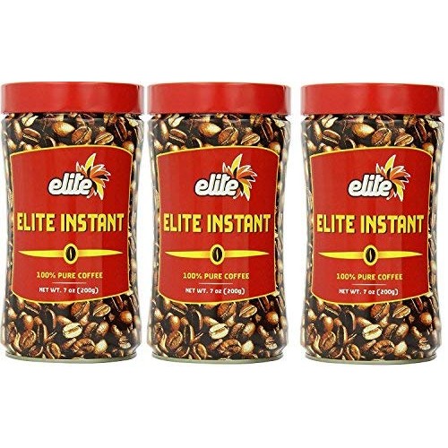 Elite Instant Pure Coffee, 7Ounce Tin, 3 Pack