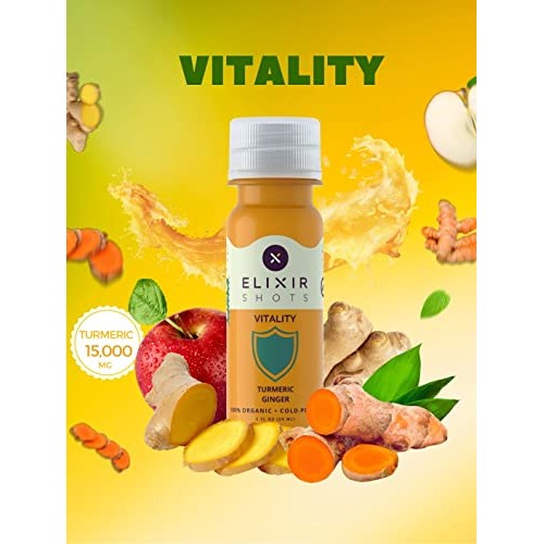 Elixir Shots Vitality 12 Pack Immunity Wellness Shot with 100%...