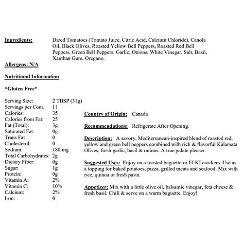 Elkis Gourmet Tomato Olive &Amp; 3 Bell Pepper Bruschetta | Delicio
