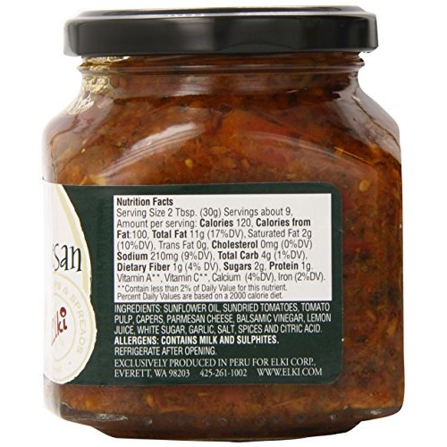 Elkis Gourmet Sundried Tomato and Parmesan Crostini Spread, 9.9...