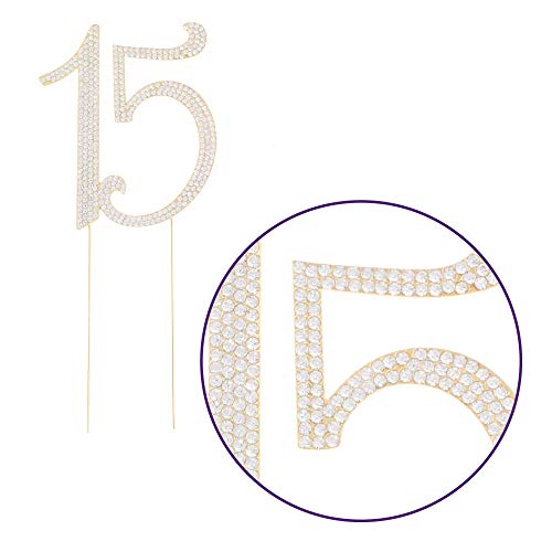 Ella Celebration 15 Cake Topper Gold Quinceañera 15Th Birthday C