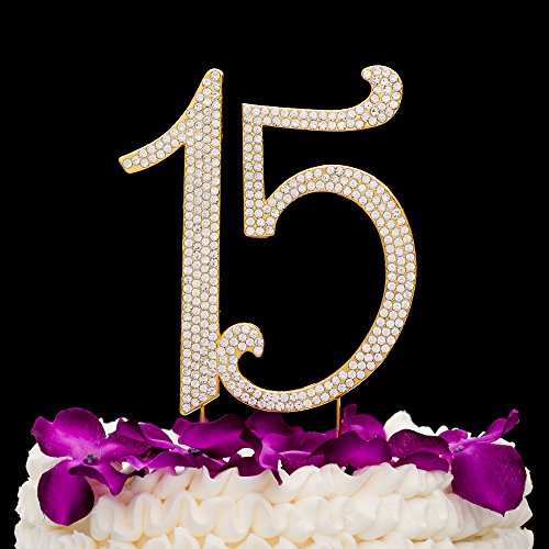 Ella Celebration 15 Cake Topper Gold Quinceañera 15Th Birthday C