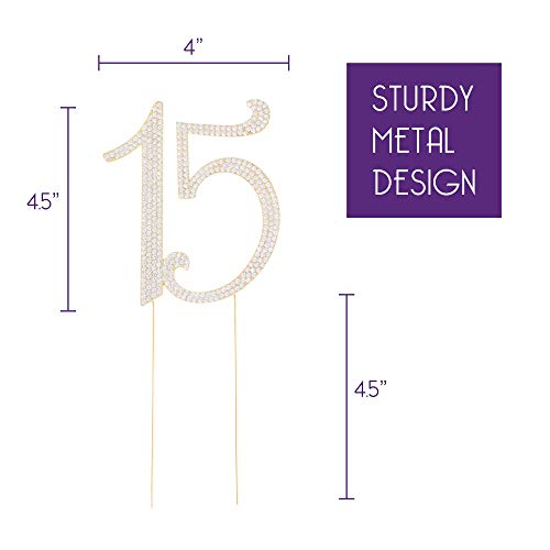 Ella Celebration 15 Cake Topper Gold Quinceañera 15Th Birthday C