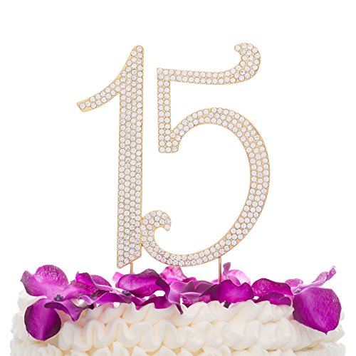 Ella Celebration 15 Cake Topper Gold Quinceañera 15Th Birthday C