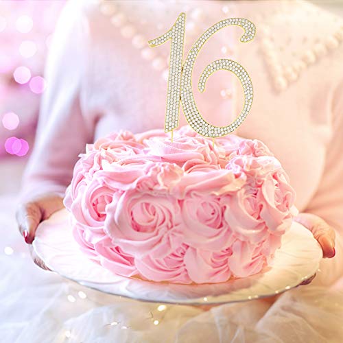 Ella Celebration 16 Cake Topper Gold 16Th Birthday Party Supplie