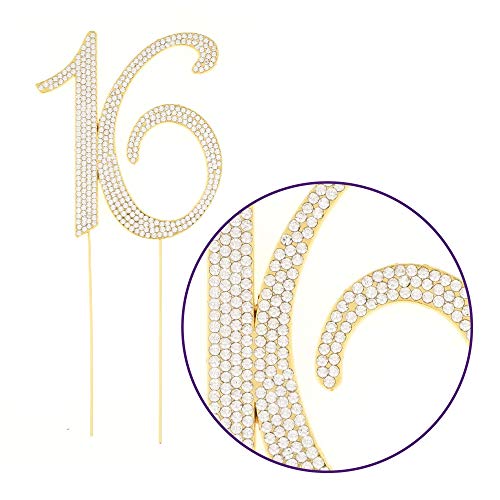 Ella Celebration 16 Cake Topper Gold 16Th Birthday Party Supplie