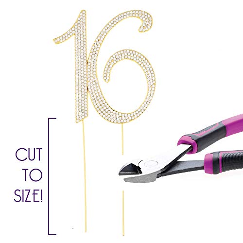 Ella Celebration 16 Cake Topper Gold 16Th Birthday Party Supplie