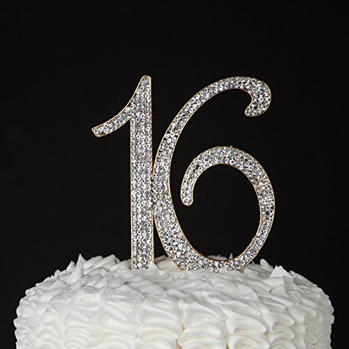 Ella Celebration 16 Cake Topper Gold 16Th Birthday Party Supplie