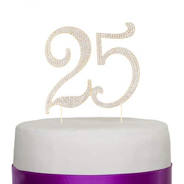 Ella Celebration 25 Cake Topper For 25Th Birthday Or Anniversary